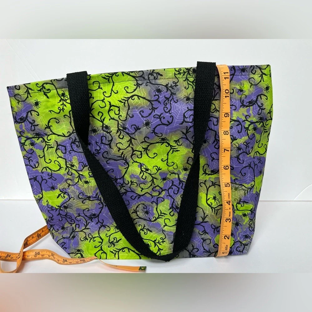 Handmade Spooky Tote Bag - Purple, Green, & Black - Picture 6 of 9